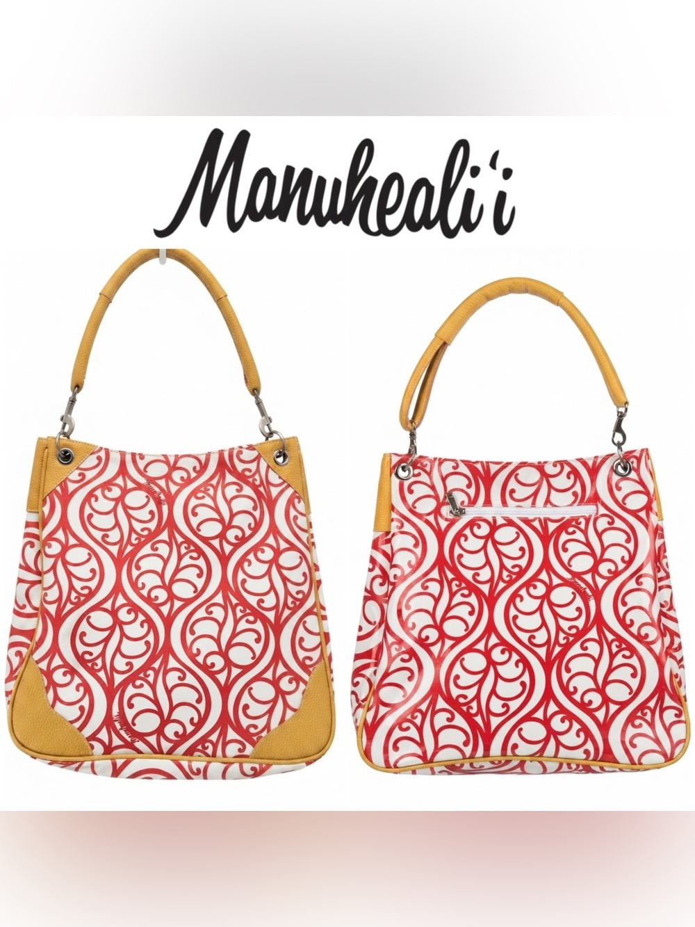 Vintage Manuheali’i ✨ Hawaii • Leather & Vinyl • Purse Tote Bag